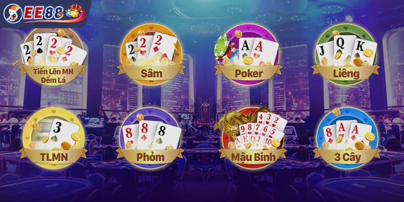 Không gian các thể loại game bài đa dạng tại ee88