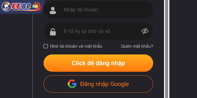 Thao tác truy cập hệ thống đăng nhập EE88 an toàn